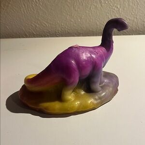 Purple and Yellow Dinosaur Reptile Decor, Wax candle